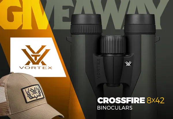 Giveaway: Vortex Crossfire Binos, Strap & Hat